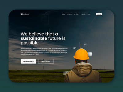 Landing Page Design : Sustainable Energy branding climate design electricity energy graphic design green energy herosection illustration landing page logo sustainable sustainableenergy typography ui ui design ux ux design vector web design