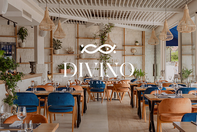 DIVINO seafront restaurant - Logo design behance brand identity branding design designinspiration dribbble logo logo design logodesign logotype restaurant sea logo seafront restaurant