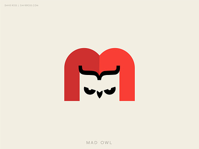 Mad Owl Logo angry animal beak bird bird logo birds face flat flying geometric logotype m mad negative space owl owl graphic owl icon owl logo simple wing