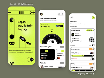 BuiLD 1.0 ~ Day 16 - Bill Splitting App adobe beginner bill build design designdrug dribbble figma illustration logo minimal splitting ui watchmegrow