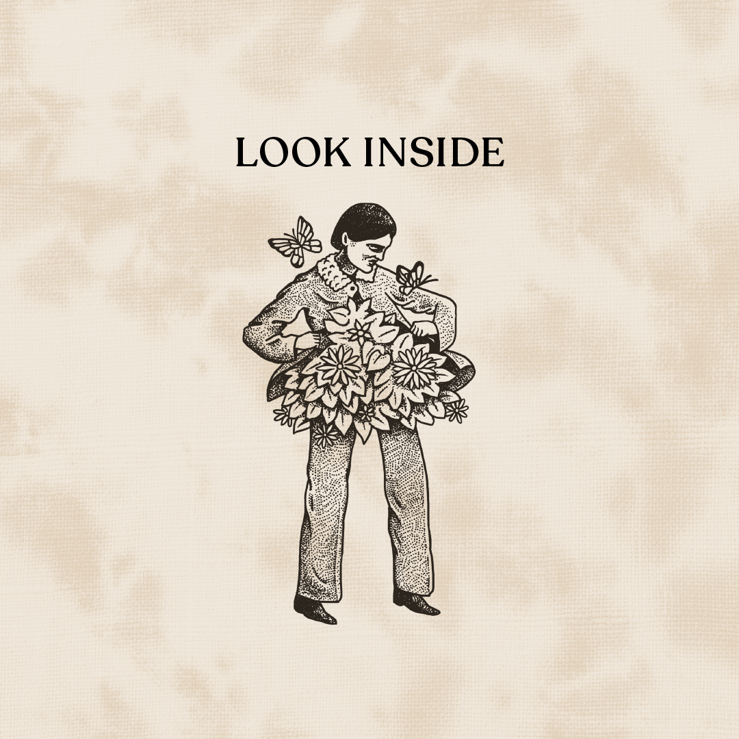 YUNO badge branding design flowers graphic design illustration logo plants vintage