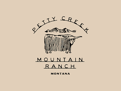 Petty Creek badge branding cowboy desert design graphic design illustration logo mountains nature ranch vintage western