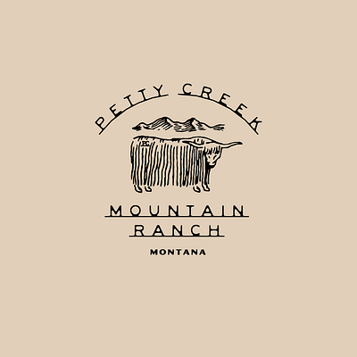Petty Creek badge branding cowboy desert design graphic design illustration logo mountains nature ranch vintage western