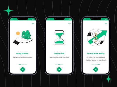 Parking App - Style Guide android app design appdesign design design system figma green guide illustration ios onboarding parking space style style guide ui ui design uidaily uidesign uiux