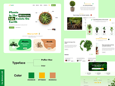 Leave Plant Website Ui Design branding design ecommerce plants ui ui design ui ux uidesign uiux web web ui website websites