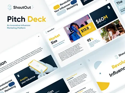 ShoutOut - Pitch Deck Design brand identity branding design business pitch company branding corporate design creative branding creative design deck design design inspiration graphic design investor deck investor pitch investor presentation marketing strategy pitch deck presentation design professional presentation startup branding startup pitch visual communication