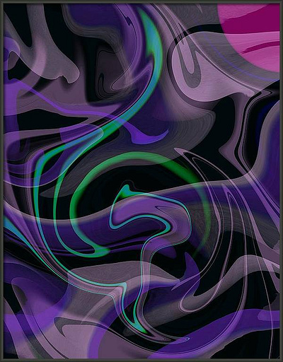 Between the Folds abstract alcohol ink art black blue colors design digital green procreate purple shapes