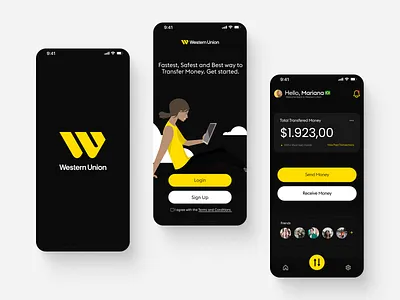Western Union App Redesign - UI/UX Design app app design design redesign ui uiux ux