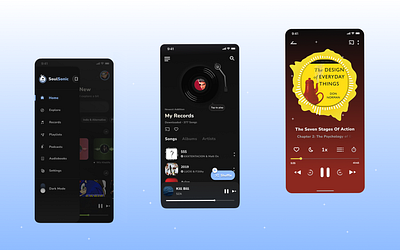 Soul Sonic Music App: Screen Presentation Round 2 app branding concept creative dailyui dark design figma mobile app ui user experience user interface ux vector