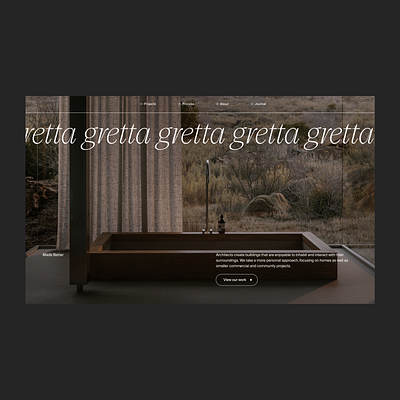 Architecture Firm Landing Page architecture branding design ecommerce editorial hero home homepage minimal modern relume travel type typographic typography ui