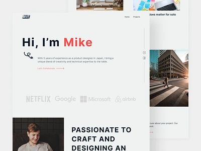 Mike - Personal Portfolio Website clean design landing page landingpage minimalist personal personal website portfolio portfolio landing page portfolio website resume ui ux web design website