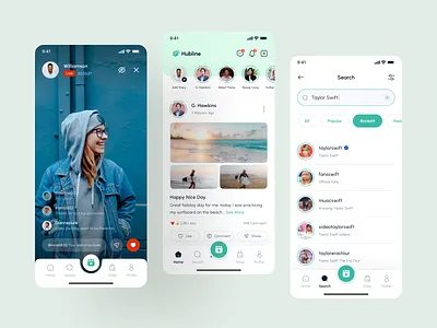 Hubline - Social Network App UI Kit branding dating app design facebook instagram linkedin mobile mobile design social media social network social networking tiktok twitter ui ui kit ui8 uidesign uikit unpixel ux
