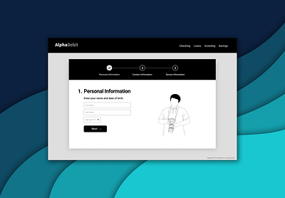 Alpha Debit Bank: Multi-Step Form Screens app design multistepform onlinebanking screens ui ux