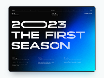 2023 The First Season design layout ui ux vector web