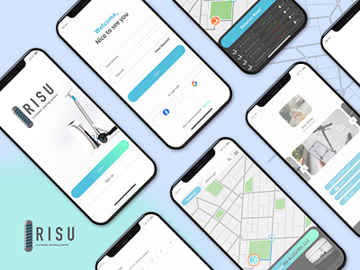 E-scooter Sharing App - Risu App app app design branding design graphic design illustration logo ui ux vector