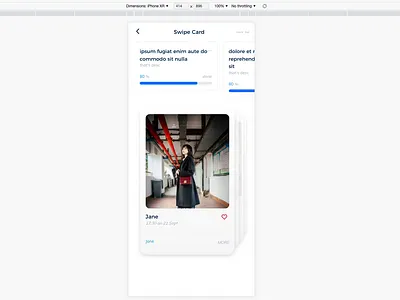 Swipe card from NUI mobile components library app app development branding components design front end html javascript less mobile mobile ui react ui