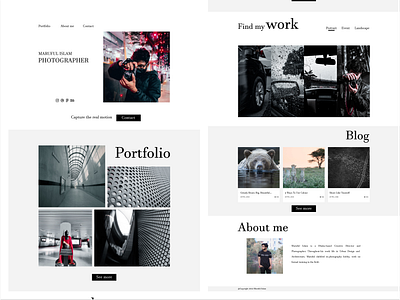 Photography Portfolio website design graphic design typography ui ux