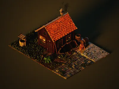 Boat Cabin 3d 3d pixel boat building cabin game isometric pixel voxel voxel art