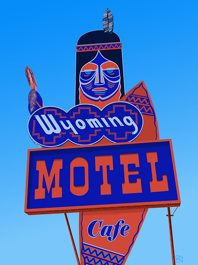 Wyoming Hotel Cafe illustration illustration art illustrations