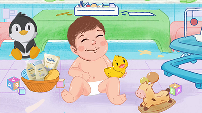 BABY FLO TVC 2d animation after effects animation animation edit baby illustration babyflo baby products cel animation commercial animation cute animation cute illustration digital tvc kids animation kids design motion design motion graphics