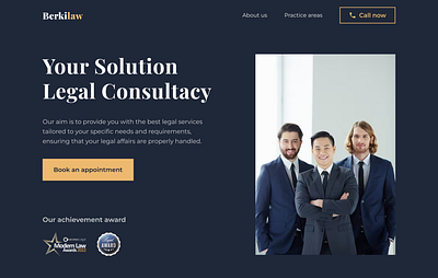 Berkilaw - Law Firm Landing Page app design ui ux