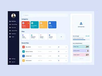 Cloud Storage Dashboard cloud cloud storage cloud storage dashboard dashboard design download dribbble file file management files minimalist modern product storage ui uiux upload ux web app web app design