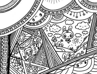 Day 034-365 Jumping for Joy bunny cute illustration ink patterns spring