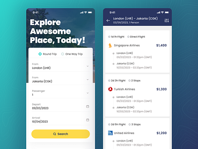 Flight Search Mobile Application flight ios search travel ui ux
