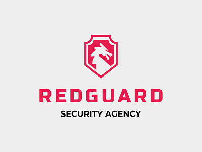 REDGUARD animal dragon guard illustration logo minimal minimalist monster mythic power security shield simple sports strenght strong