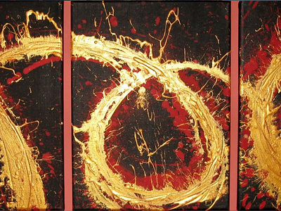 molten metal wall art " Flame on fire " thick acrylic painting abstract abstract metal paintings golden painting molten metal wall art painting triptych