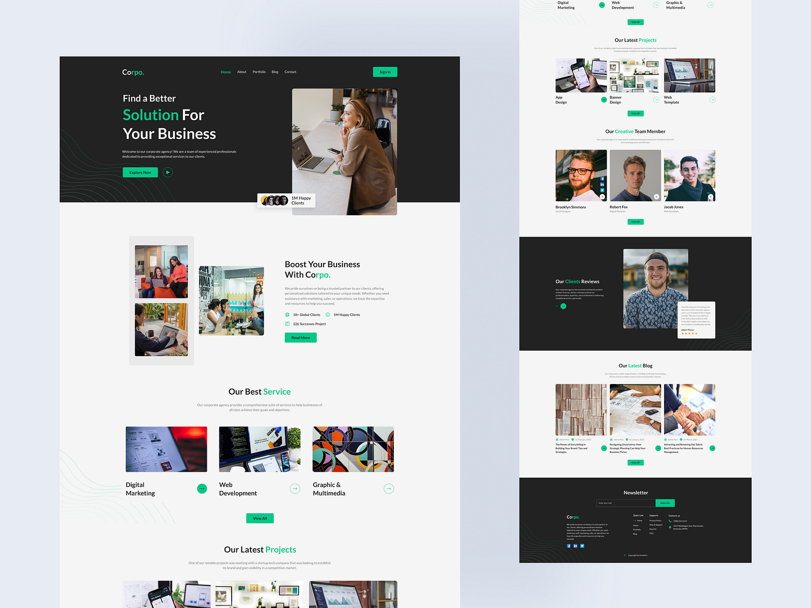 Corporate Landing Page Design by Reaz Hossain on Dribbble