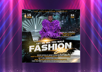 Fashion show Flyer design branding design fashion show flyer flyer graphic design logo luxury design modern design motion graphics party flyer professional ui unique design ux.