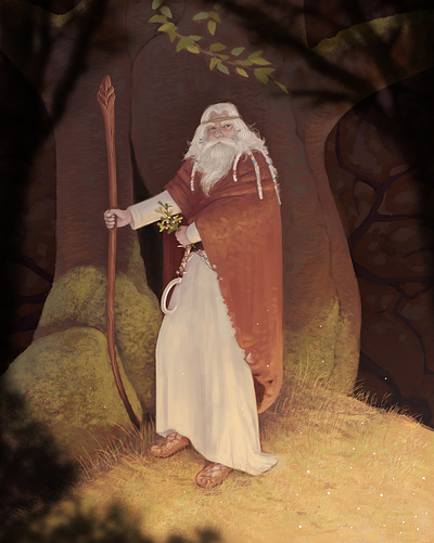 Druid character folklore illustration