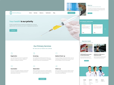 Desktop - Vaccination health healthcare landing page ui vaccination vaccine web design