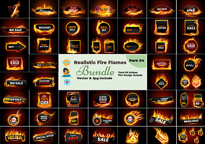 Realistic Flames Fire Design Bundle abstract animation art branding bundle design design bundle drawing fire flames graphic design illustration motion graphics mrikhokon photo effect photoshop photoshop action realistic realistic flames