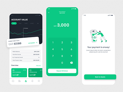 Katya - App Design android app app design application data visualization finance fintech housing illustration investment ios mobile property real estate ui ux