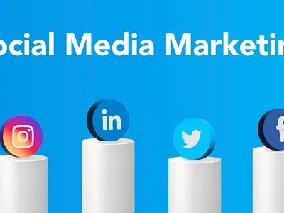 Social Media Marketing Concept 3d 3d icons 3d platforms announcement branding design facebook icon graphic design illustration instagram icon linkedin logo logo marketing megaphone social media social media icons social media marketing twitter icon vector whatsapp logo