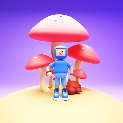Mushroom boy 3d character design illustration graphicdesign illustration illustrationillustrator logo designer
