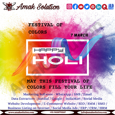 Happy Holi branding business design digital marketing graphic design illustration marketing seo smm