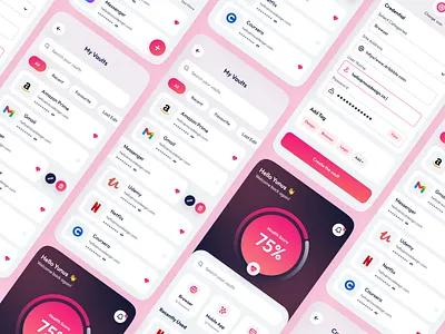 Password Manager App 3d animation app design branding e commerce app gmail redesign illustration landing page mobile app password manager app ui ui mobile web web design