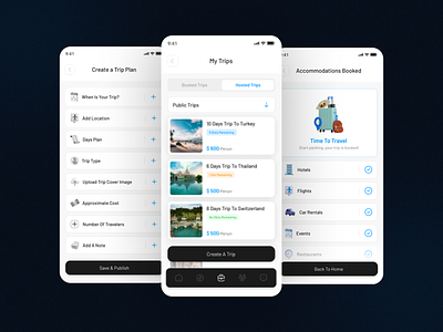 Traveling App community hotel itinerary management locations mangement social travel travel trips ui ux