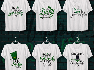 St. Patrick's Day SVG typography T shirt design bundle clothing design fashion festival festive green holiday illustration irish lucky shamrock st. patricks day svg design traditional tshirt typography vector white