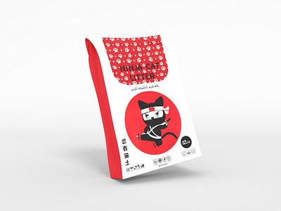 Packaging of cat litter branding design graphic design