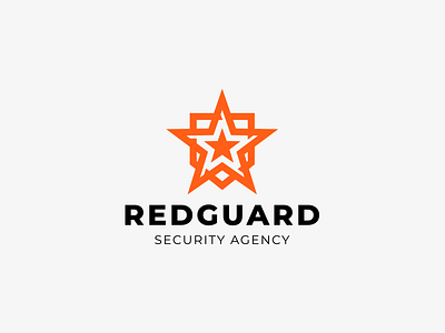 Red guard branding guard logo logotype minimalism protection security star