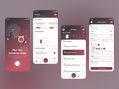 MySchedule - Mobile App apps concept design mobile schedule ui ux