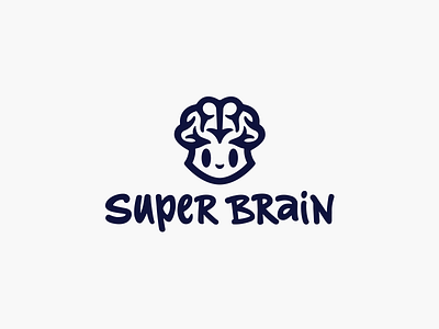 Super brain brain branding character kids logo logotype mascot minimalism school study