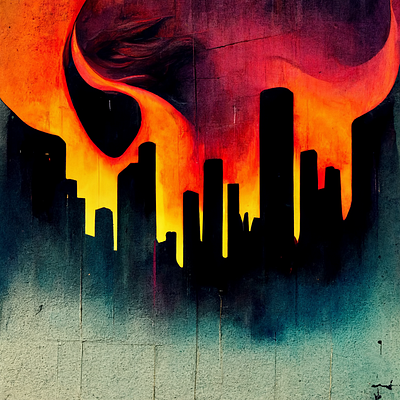 City In Flames design graphic design illustration