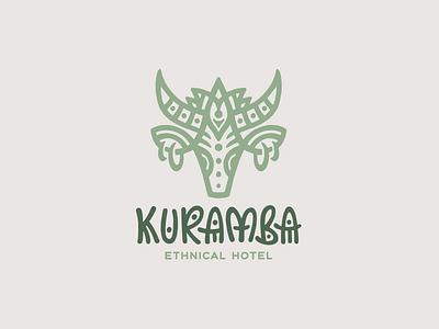 Kuramba character cow crown doe ethnic hotel logo logotype nature zoo