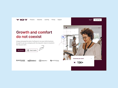 Saas Landing Page Header - component design home home page homepage landing landing page landingpage product design saas ui uiux user interface ux uxui web design web page website