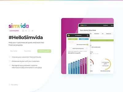 Simvida landing page landing page